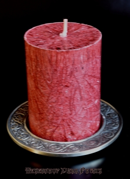 Hexenshop Dark Phönix Altar Öko durchgefärbte Stumpenkerze rot